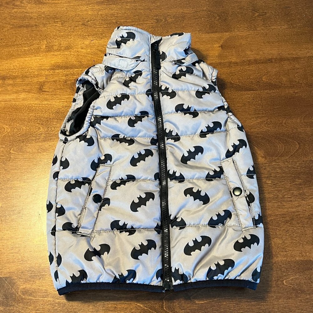 H&M puffer vest batman grey boy toddler 4-5